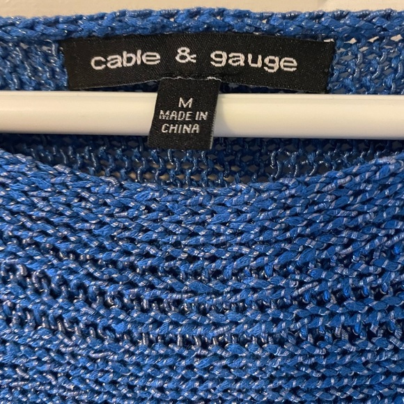 Cable & Gauge Tops Cable Gauge Knit Top Sz M Pretty Blue Flattering